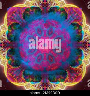 beautiful mandala hand painted with acrylic paint detail Stock Photo