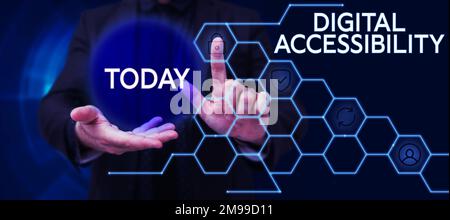 Text caption presenting Digital Accessibility. Business showcase electronic technology that generates stores and processes data Stock Photo
