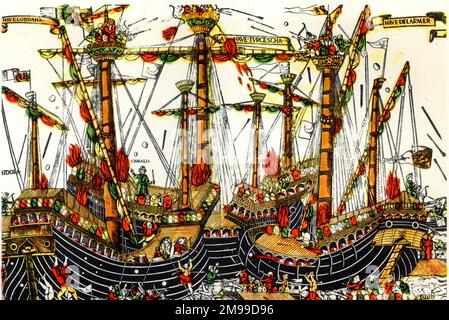 Zonchio Map Battle of Zonchio 1499 Stock Photo - Alamy