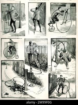 Experiences on an 'Ordinary' Penny Farthing Cycle. Stock Photo