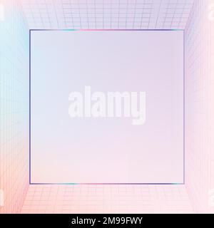 3D pastel vector grid patterned frame Stock Vector