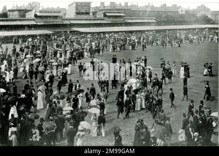 Lunch interval at Lord's Cricket Ground, NW London, during a University Cricket Match. Stock Photo