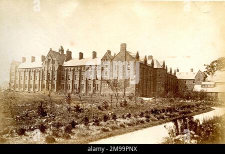 Unidentified workhouse building with land in the foreground.  (4 of 4) Stock Photo