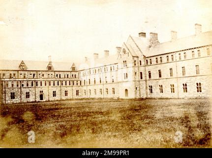 Unidentified workhouse building with land in the foreground.  (2 of 4) Stock Photo