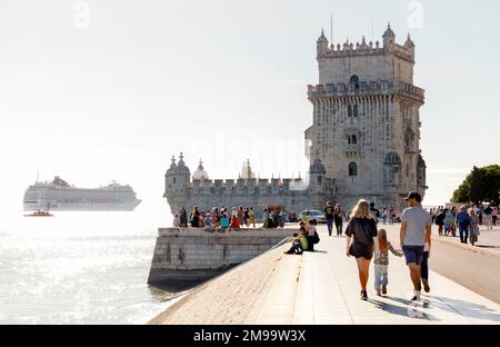 Belem Tower On The Tago River, Symbol The Lisbon Stock Photo - Alamy