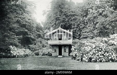 Swiss chalet in which Charles Dickens wrote many of his works, near his home at Gad's Hill Place, Higham, Kent. Stock Photo