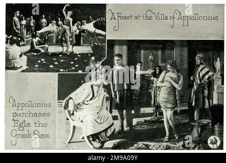 Silent Movie Film, Messalina or The Fall of an Empress 1923, Feast at Villa, Purchase of Slave Stock Photo