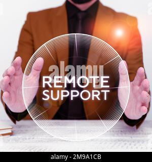 Handwriting text Remote Support. Word for help end-users to solve computer problems and issues remotely Stock Photo