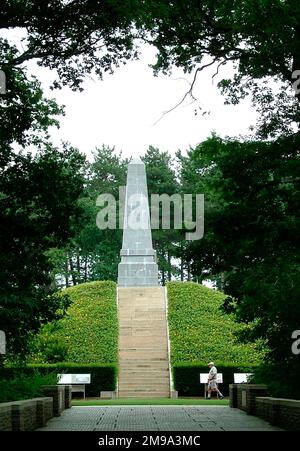 The memorial stands on the old rifle buttes and overlooks both the Polygon Wood CWGC Cemetery and the New Zealand National Memorial. On 26 September 1917, in fighting that became known as the Battle of Polygon Wood, the Australian 1st, 2nd and 5th Divisions took part in the attack and the following actions. The 14th Brigade of the 5th took the northern part of the Wood - hence the siting of the memorial. Stock Photo