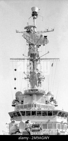 Marine Nationale - The Island of aircraft carrier 'Foch' or 'Clemenceau', (two almost identical ships, to which the French Navy did not apply distinctive markings, making identification very difficult). Stock Photo