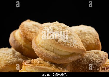 Sochnik cake with cottage cheese - pastry made from dough with cottage cheese filling, a dish of national russian cuisine. Stock Photo