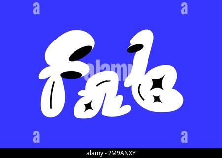 Fab bold doodle typography word vector Stock Vector