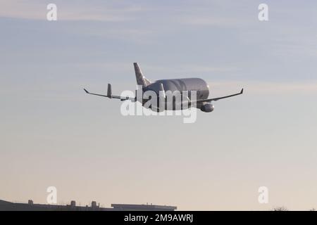 Airbus's New Beluge XL lands at Hawarden airport in North Wales Stock Photo