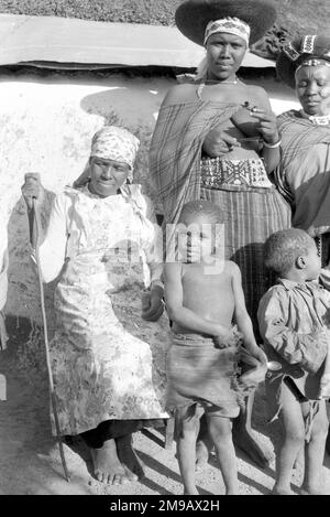 Zulu village: with villagers. Stock Photo