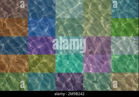 Pastel squares abstract background design Stock Photo