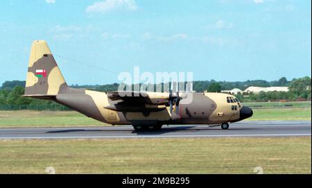 Royal Air Force of Oman - Lockheed C-130H Hercules 502 (msn 4916), at the 1996 Royal International Air Tattoo, held at RAF Fairford. Stock Photo