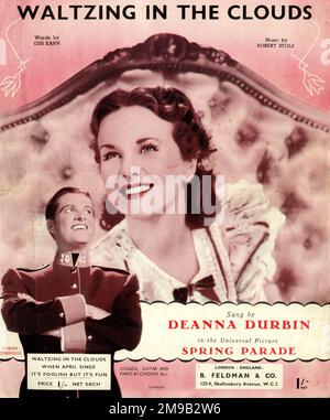 Music cover, song Waltzing in the Clouds, from the film 'Spring Parade' starring Deanna Durbin Stock Photo