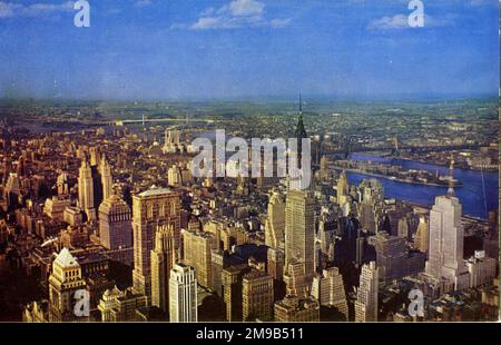 North east view of New York  from the Empire State Building, USA. Stock Photo