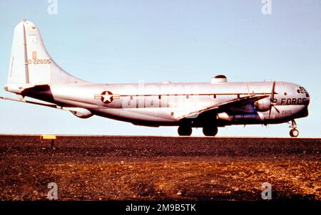 United States Air Force (USAF) - Boeing KC-97L Stratofreighter O-22605 (msn 16636, ex 52-2605) of the Wisconsin Air National Guard. (Built as a KC-97G-24-BO, converted to KC-97L standard and registered as N1396F 3 April 1982, after disposal). Stock Photo