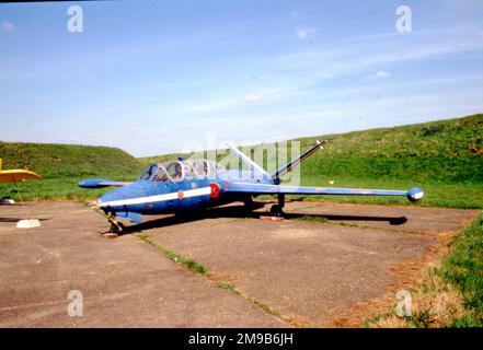 Fouga CM.170R Magister 529 / FTF-VB, ex Patrouille de France, at Ailes Anciennes Toulouse, on Toulouse - Blagnac airport. Stock Photo