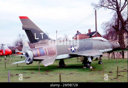 North American F-100D-10-NA Super Sabre 54-2196 (msn 223-76), at Norfolk and Suffolk Aviation Museum, Flixton, Suffolk, UK., on loan from National Museum of the USAF. Stock Photo