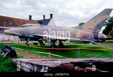 North American F-100D-10-NA Super Sabre 54-2196 (msn 223-76), at Norfolk and Suffolk Aviation Museum, Flixton, Suffolk, UK., on loan from National Museum of the USAF. Stock Photo