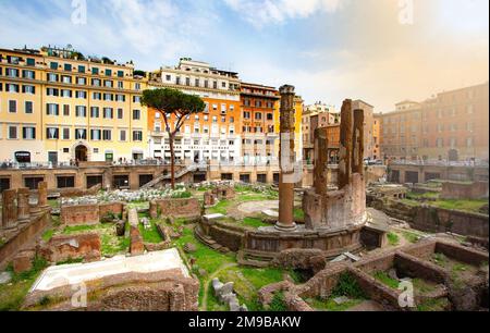 Rome, Italy-May, 06,2015:Ancient ruins in Rome (Italy) - Largo di Torre Argentina, Ancien Roman ruins Stock Photo