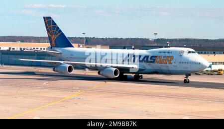 Boeing 747-230B N509MC (msn 21221, line Number 299), of AtlasAir in March 1989. Stock Photo