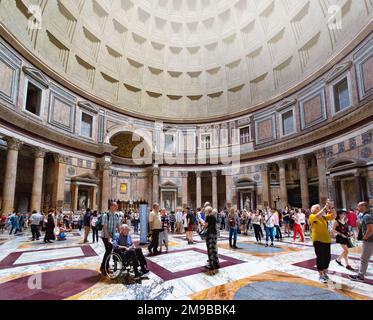 ROME, ITALY - May,06, 2015: Interiors and details of Pantheon, the ancient temple of all the gods.The best preserved ancient object in Rome. Stock Photo