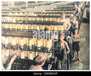 Boys working in the Olympian cotton mills, South Carolina (USA). Stock Photo