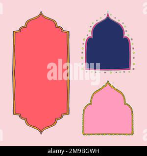 Diwali Indian rangoli vector illustration set Stock Vector
