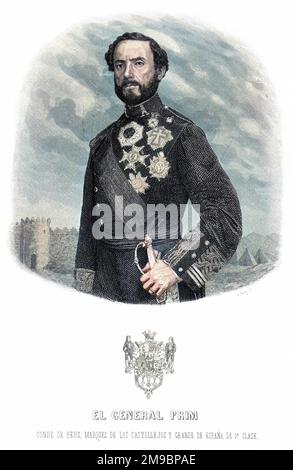 JUAN PRIM Y PRATS, marques de los Castillejos Spanish soldier and statesman Stock Photo