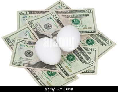Strong graphic to highlight current high price of eggs Stock Photo