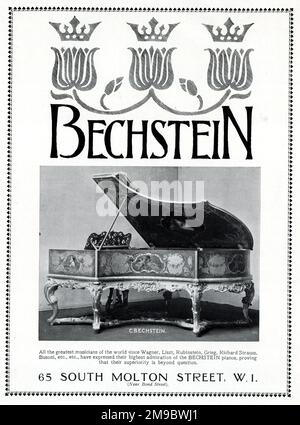 Advert, Bechstein Pianos, South Molton Street, London W1 Stock Photo