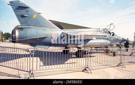 Armee de l'Air - Dassault Mirage F.1B 511 - 33-FF (msn 511), of Escadron de Chasse 01-033, at Base aerienne 112 Reims-Champagne on 14 September 1997. (Armee de l'Air - French Air Force). Stock Photo
