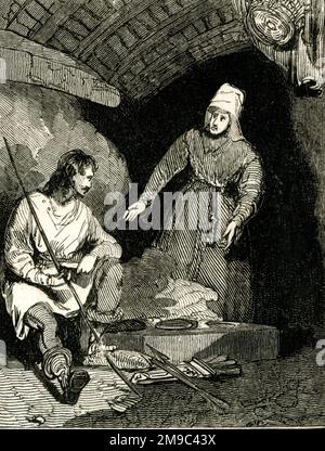 King Alfred in the Neatherd's Cottage Stock Photo - Alamy