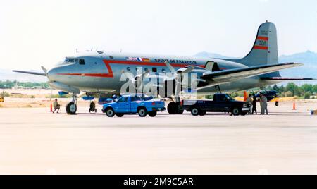 Douglas R5D-4 Skymaster N500EJ 'Spirit of Freedom' (MSN 27370, ex C-54E 44-9144), at the Las Vegas Golden Air Tattoo, on 26 April 1997. This aircraft was damaged beyond repair by a tornado on 13 April 2020. Stock Photo