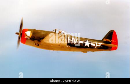 Republic P-47D-28-RA Thunderbolt NX47BP / 42-28473 (MSN 2135), at the Las Vegas Golden Air Tattoo, on 26 April 1997. Stock Photo