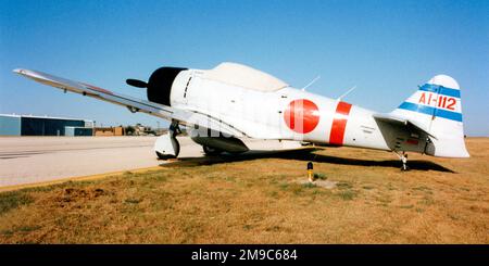 Canadian Car and Foundry Harvard Mk.IV N9097 / AI-112 (msn CCF4-158, ex RCAF 20367), of the Confederate Air Force at Midland Airport on 8-10 October, mocked up as a Mitsubishi A6M2 replica carrier fighter. Stock Photo