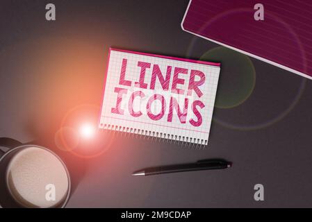 Handwriting text Liner Icons. Concept meaning use to improve visual interest and grab the user's attention Stock Photo