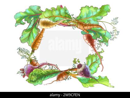 wooden baner and fresh vegetables illustration. High quality photo ...