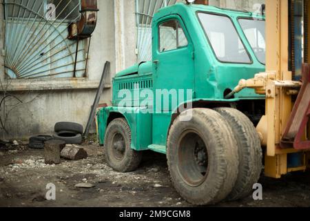 Heavy machinery. Old freight transport. Stock Photo