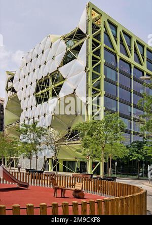 Barcelona, Spain - May 2018: Media-TIC building, meeting point for companies and professionals, located in the district 22 Stock Photo