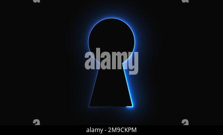 Neon keyhole. Computer generated 3d render Stock Photo