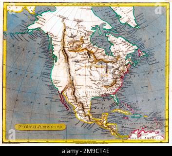 19th century Map of North America Stock Photo