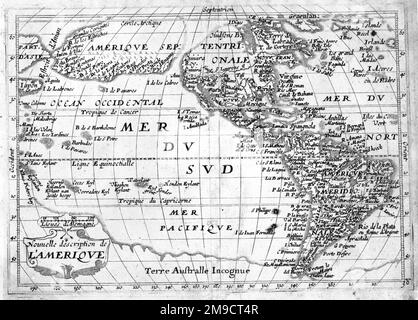 18th century Map of North and South America Stock Photo