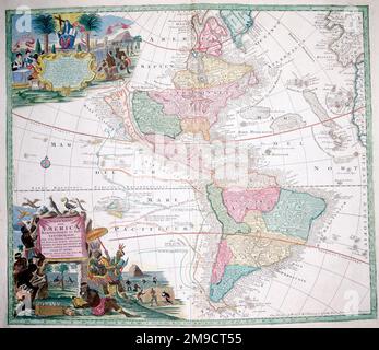 18th century Map of North and South America Stock Photo