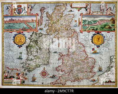 17th century Map of Great Britain Stock Photo