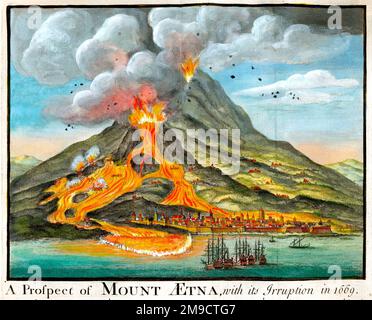 Mount Etna volcano - Eruption in 1669 Stock Photo