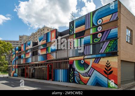 Colourful Shapes Street Art, Prahran, Victoria, Asutralia Stock Photo